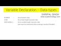 PLSQL TUTORIAL - How to variable declaration Datatypes in PLSQL