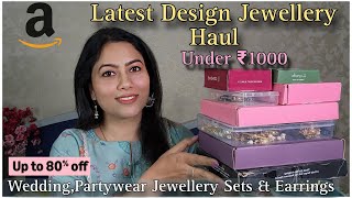 Amazon Latest Jewellery Haul | Temple Jewellery Set,Traditional Big Earrings For Party \u0026 Occasions