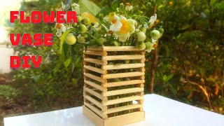 How to make flower vase easy from bamboo chopsticks#3