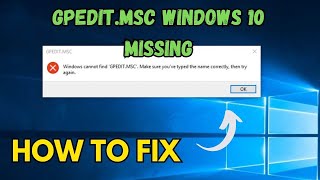 Fix gpedit.msc windows 10 missing