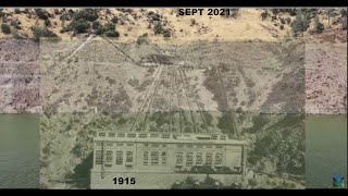 LAKE OROVILLE-LAS PLUMAS (BIG BEND) POWERHOUSE 4K (SUBMERGED TOWN \u0026 POWERHOUSE)