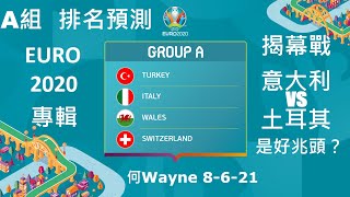 A組排名預測：揭幕戰意大利對土耳其是好兆頭？（何Wayne EURO2020專輯）8-6-21