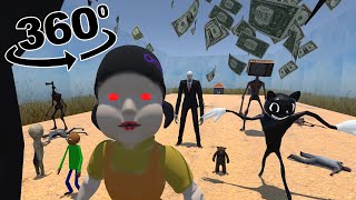 Squid Game 360 VR Video Flim 1 || Funny Horror Animation ||