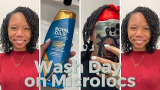 WASH DAY ON MICROLOCS | PRODUCT REVIEW FOR ROYAL OILS SHAMPOO | SEBORRHEIC DERMATITIS