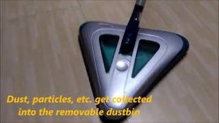 LEIFHEIT Power Delta Professional Battery operated sweeper | Parts Functions Demo