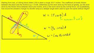 Starting from rest a 5.00 kg block slides 2.50