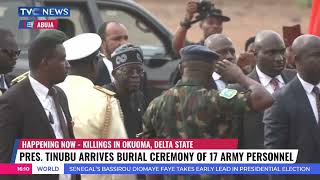 President Tinubu Arrives At The Burial Ceremony Of 17 Army Personnel