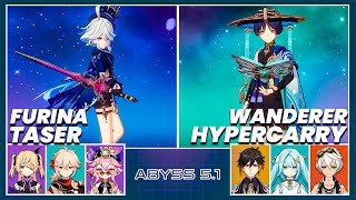 C3 Furina Taser & C0 Wanderer Hypercarry | Spiral Abyss 5.1 - Floor 12 9 Stars Genshin Impact