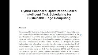 Hybrid Enhanced Optimization Based Intelligent Task Scheduling for Sustainable Edge Computing
