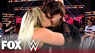 Liv Morgan kisses Dominik Mysterio after World Title Match vs. Becky Lynch | WWE on FOX