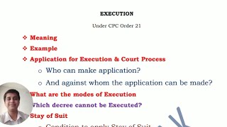 Order 21 CPC | Execution | Introduction
