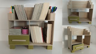 DIY - WASTE PAPER CRAFTS - Multifunction Desktop Bookshelf