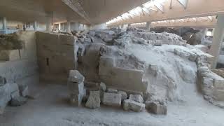 Akrotiri archaeological site (full walk around)