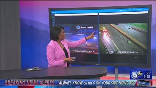 Traffic cam shows close call with TDOT worker interstate in Knoxville