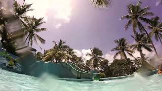 The black waterslide run located at Coconut Bay Beach Resort \u0026 Spa in St Lucia