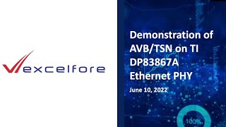 Excelfore AVB/TSN Protocol Stacks: High-Accuracy Synchronization Demo