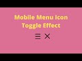 Menu Toggle Button using Html Css and Javascript | Animated Menu Toggle Button
