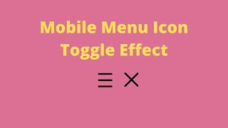 Menu Toggle Button using Html Css and Javascript | Animated Menu Toggle Button