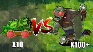 PVZ 1 Fusion Challenge!! 10 Fusion Plants VS 100+  Red-Eyed Gargantuar  + EXTRA - Who Will Win?