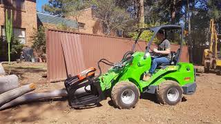 Avant 635 ArborPro Mini Loader with Log Grab Arborist Demonstration