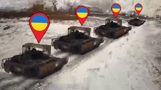 Russian Drones Brutally Destroyed a Huge Ukrainian Tank Convoy!