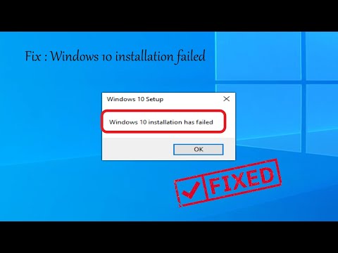 windows 10 installation failed problem
