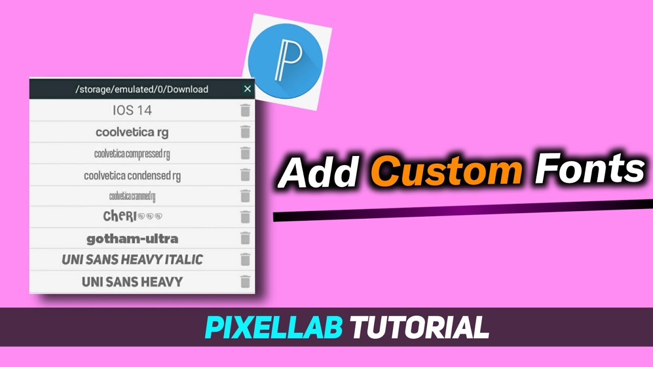 How To Add Custom Fonts Pixellab Tutorial Youtube