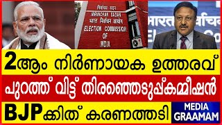 2 ആം നിർണായക ഉത്തരവ് പുറത്ത് വിട്ട് തിരഞ്ഞെടുപ്പ്കമ്മീഷൻ BJP ക്കിത് കരണത്തടി