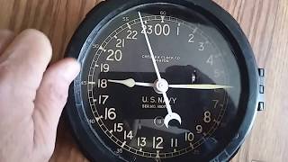 Chelsea WW2 U.S. Navy 24 Hour Deck Clock