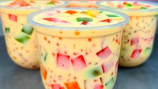 Sago Summer Drink Recipe🔝 |Sago Custard Fruits Drink | simple and Easy to make | Tapioca Jelly Drink