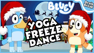 Bluey's Christmas Yoga Freeze Dance | Christmas Brain Break | Yoga for Kids |  Just Dance