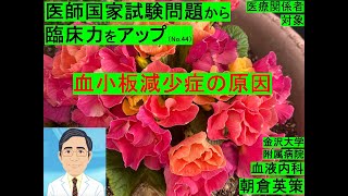 【医師国家試験から臨床力アップ44】血小板減少症の原因