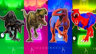 Jurassic World indoraptor🆚The Tyranosaurus🆚The Indominus Rex🆚The T-rex  Coffin Dance Song TilesHop