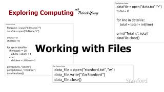 Stanford CS105: Introduction to Computers | 2021 | Lecture 19.2 Working with Files