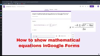 How to show mathematical equations in Google Forms