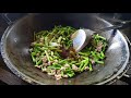 ผัดหน่อไม้ฝรั่งหมูสับ stir fried asparagus with oyster sauce