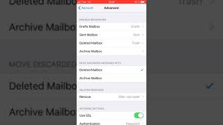 Configure new IMAP folder Archives on iPhone