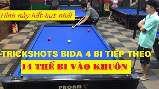 Bida 4 bi || Trickshots 14 thế bi phá hình, gom bi kinh điển || By Nguyễn Trần Thanh Tự - Phần 2