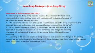 Lesson - 2 : java.lang Package - String Constant Pool in Java Programming Language