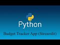 Build a Python Budget Tracker App with Streamlit – Widgets, Charts, Layout & More