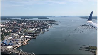 United Airlines Express ERJ-145 Gorgeous Landing into Portland Maine PWM