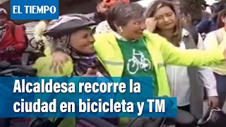 Claudia López recorre Bogotá en bicicleta y TransMilenio en el Día sin carro y sin moto | El Tiempo