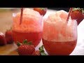 Strawberries and Cream Champagne Floats