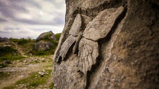 Tout Quarry Sculpture Park Portland in windy weather