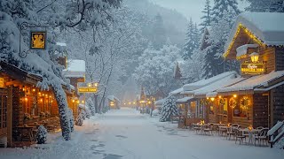 Smooth Winter Jazz in a Snowy Village Town | Cozy Coffee Ambience for Relaxing and Peaceful Moments⛄