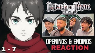 Anime NEWBIES RANK AND REACT TO Attack on Titan OPENINGS AND ENDINGS (FIRST TIME)