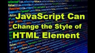 JavaScript for changing style of HTML element
