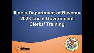 2023 Local Government Clerks' Training - Local Tax Allocation Division