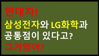 현대차, 삼성전자와 LG화학의 공통점은? 이거였어? 생각치도 못했네.