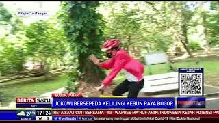 Aksi Jokowi Bersepeda Keliling Kebun Raya Bogor